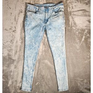 Men's Levi's 511 Jeans‎ 36X33 (Tag 36X32) Stretch Denim Slim Straight Acid Wash